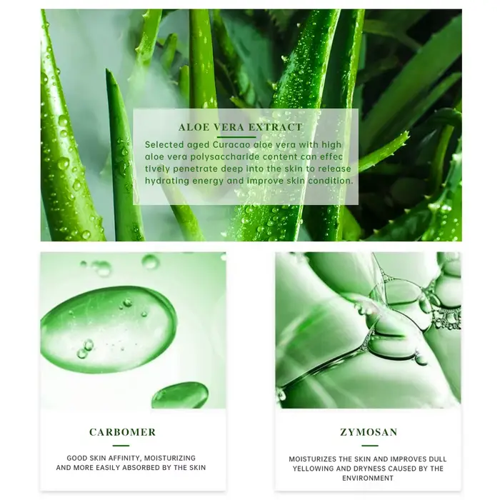 Gel d'aloe Vera 99%, hydratation en profondeur et hydratant pour le visage