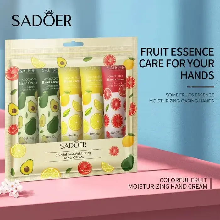 Ensemble de 5 crèmes pour les mains parfumées aux fruits