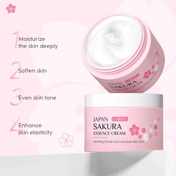 Kit de produits pour le visage Sakura, ensemble de soins pour la peau, nettoyant pour le visage, crè