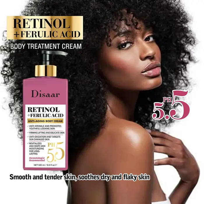 La crème hydratante raffermissante pour le corps au rétinol PH 5.5 améliore la fermeté de la peau pour le visage