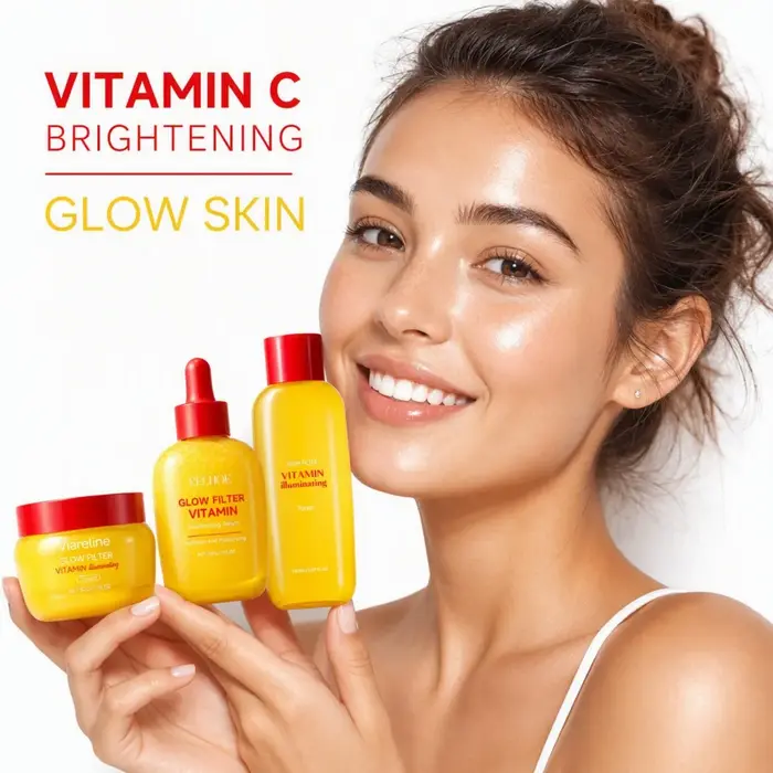 Sérum repulpant coréen à la vitamine C, renforce la barrière cutanée, éclaircissant, ensemble de soins du visage, crème visage à la vitamine, soin du visage quotidien
