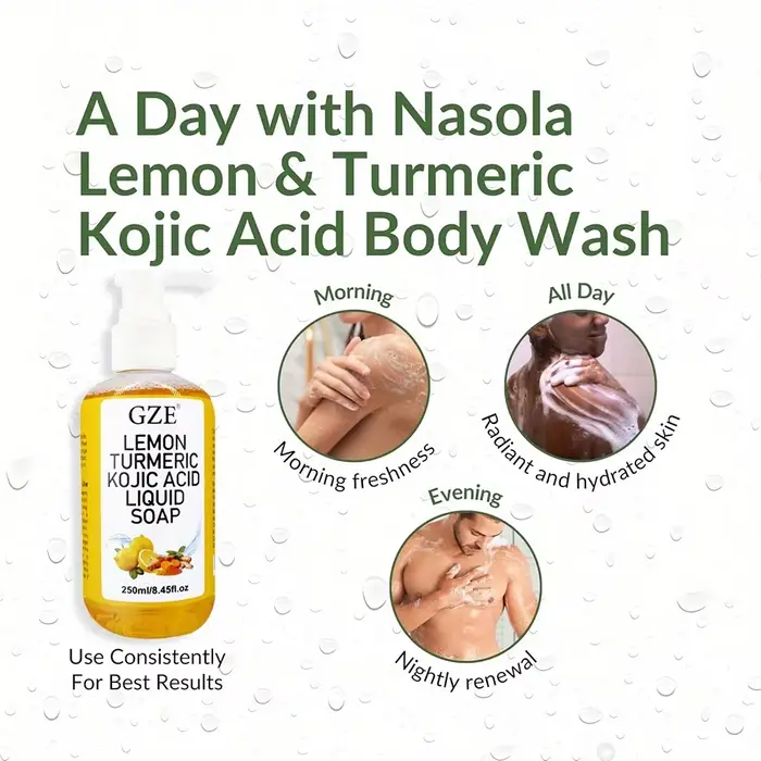 Greflective Glow Lemon Curmeric Kojic Acid Liquid Regina-Nettoyant pour la peau doux