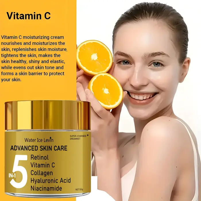 Crème hydratante pour le visage 5 en 1 contenant de la vitamine C