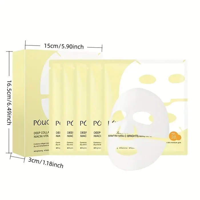 1 boîte*5 masques pour le visage au collagène blanc et jaune