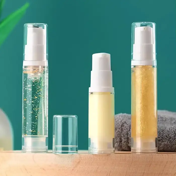 Bouteille à pompe à crème cosmétique transparente sans air