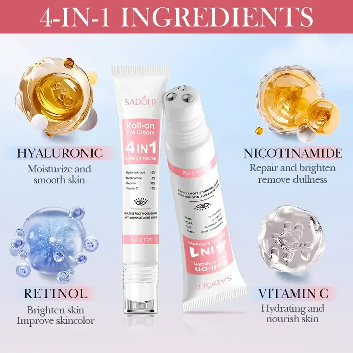 SADOER 4in1 crème hydratante à rouler pour les yeux Anti cernes sacs
