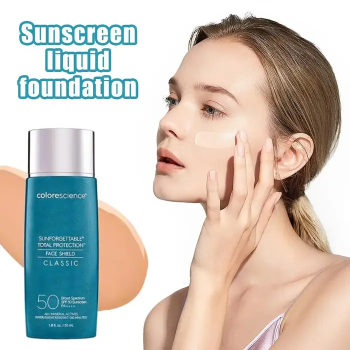 Colorescience Sunforgettable Total Protection Face Shield Flex SPF50 Crème solaire entièrement minérale PA++++ Résistante à l'eau et à la transpiration pendant 40 minutes
