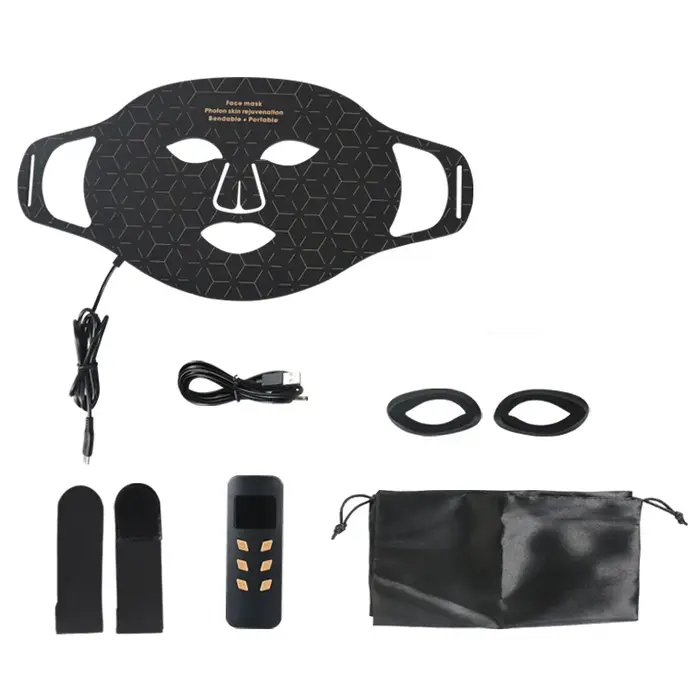 Masque Facial Led en Silicone, 4 couleurs, lumière rouge Portable, thérapie proche infrarouge, masqu