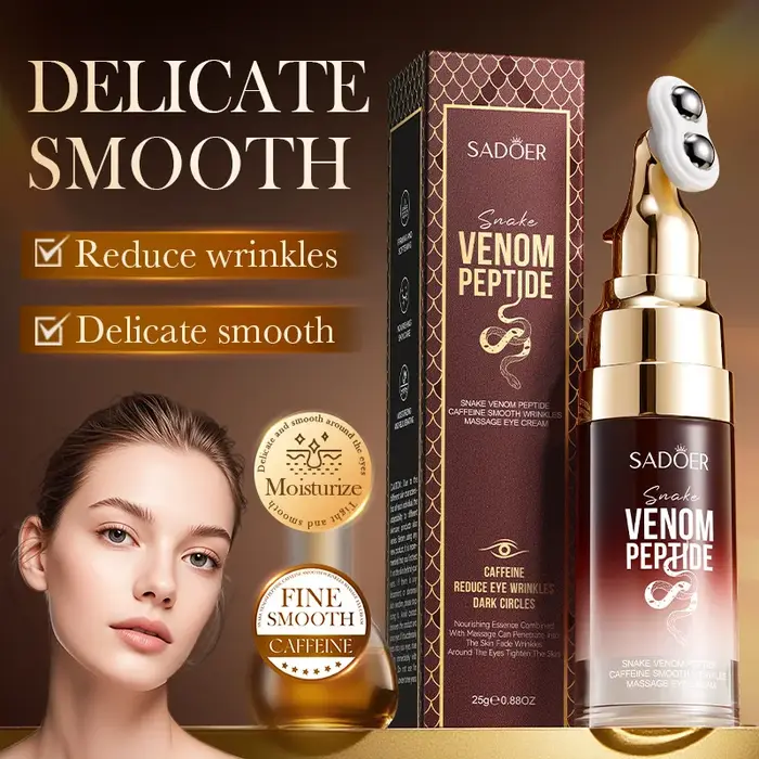 Crème pour les yeux anti-rides SADOER au peptide de venin de serpent et à la caféine