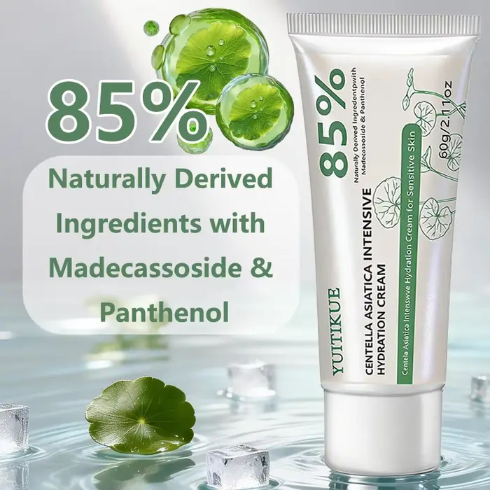 Crème hydratante intensive YUITIKUE 85% Centella Asiatica | Apaisant et hydratant pour les peaux sensibles | 60g