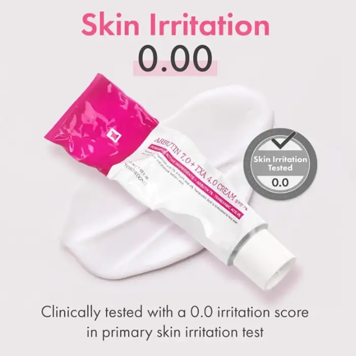 Crème éclaircissante pour le visage à l'arbutine TXA, crème hydratante en profondeur et antioxydante à l'arbutine 7,0 et à l'acide tranexamique 4,0 pour un teint uniforme