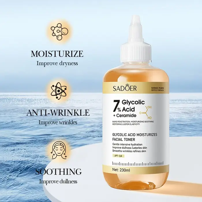 SADOER acide glycolique tonique visage sérum soin de la peau