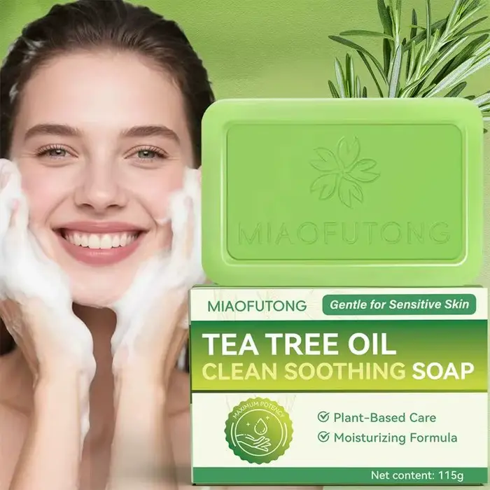 Savon à l'huile d'arbre à thé, savons naturels pour le nettoyage de la peau du corps, contrôle du sé