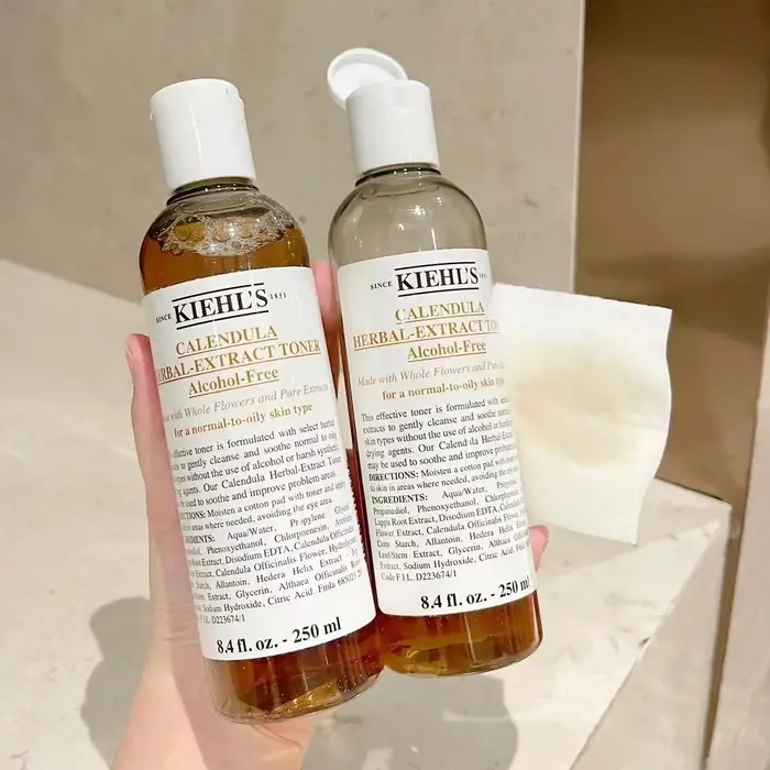 Tonique à l'extrait de calendula Kiehls 250ml 40ml Sans alcool Apaisant Contrôle du sébum Soulagement des rougeurs Minimisation des pores Pour peaux grasses