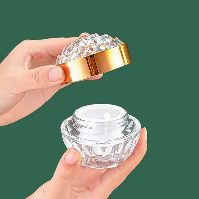 Pot de crème pour le visage en verre de luxe 50g