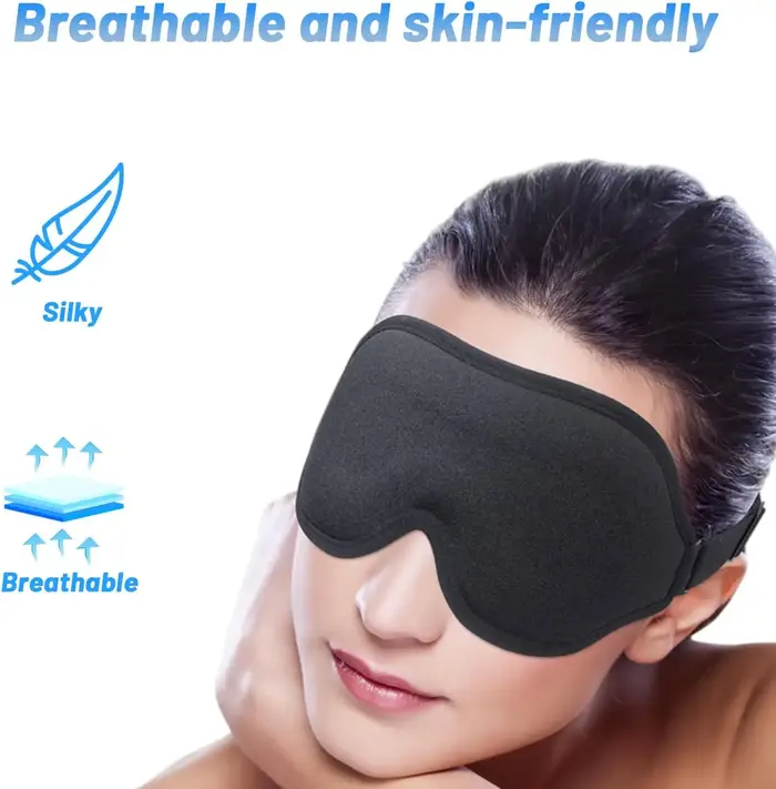 Masque de sommeil pour hommes et femmes, masque de sommeil 3D pour extensions de cils, bandeau occultant de voyage avec ajustement réglable