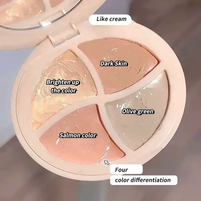 Crème anti-cernes hydratante quatre couleurs pour cernes, éclaircissante, contour multicolore, crème