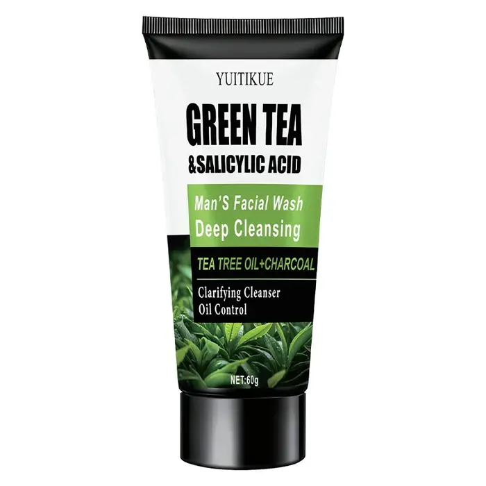 Nettoyant Visage Homme WaterIceLevin au Thé Vert et Acide Salicylique – Nettoyage Profond, Contrôle 
