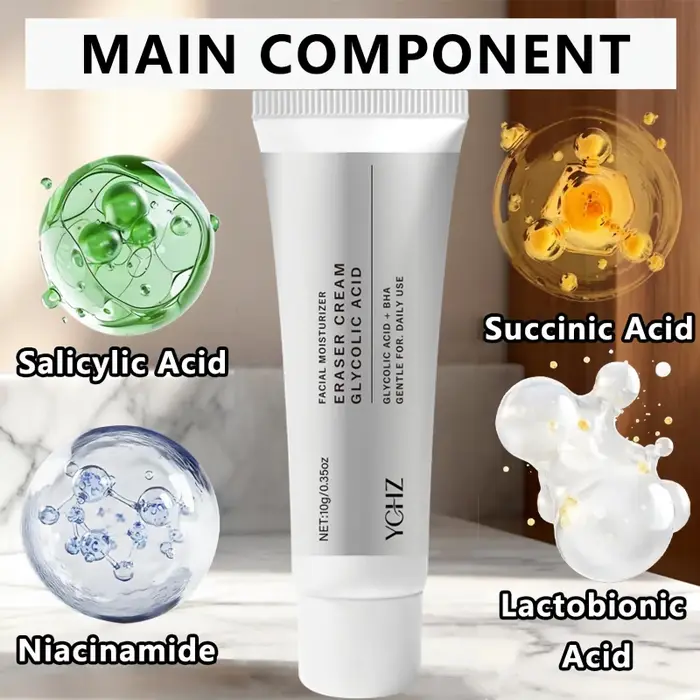 Crème gel hydratante contenant de l'acide glycolique et de l'acide salicylique - Hydratation intense, lisse et délicate, convient pour une utilisation de jour et de nuit, formule hypoallergénique, con