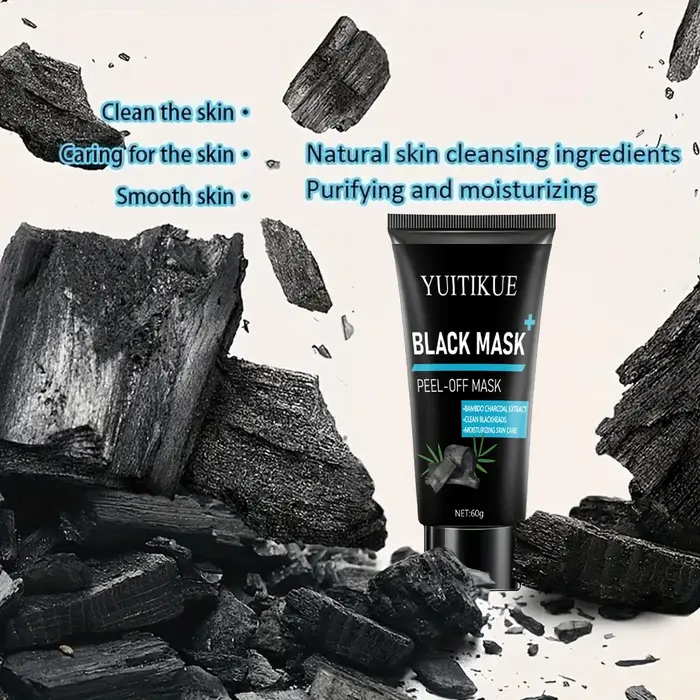 Masque Peel Off noir 60g - Extrait de charbon de bambou, nettoie les points noirs et hydrate, pour u