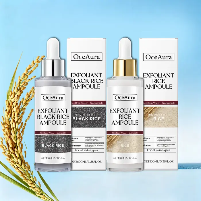 Ensemble d'ampoules exfoliantes de riz pour une peau douce
