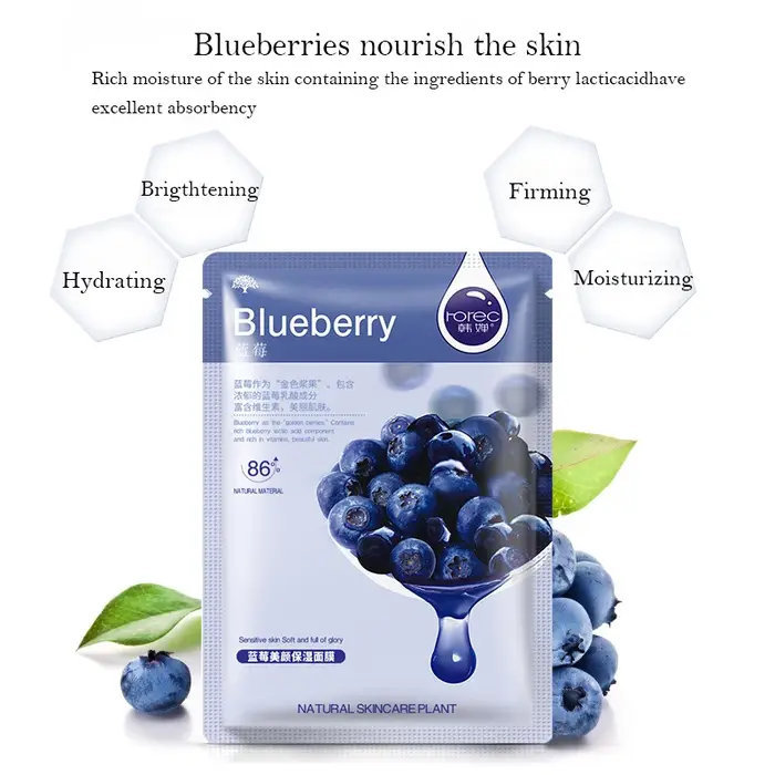 30 pièces Fruits frais masques faciaux soins de la peau du visage hydratant raffermissant