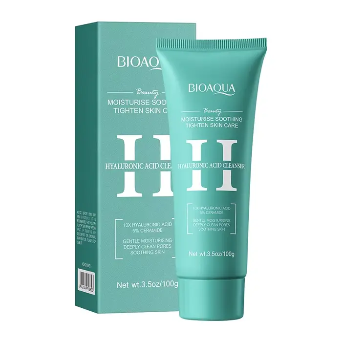 BIOAQUA nettoyant pour le visage à l'acide hyaluronique mousse de lavage du visage hydratante Anti-â