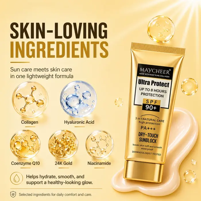Crème solaire SPF90+, légère