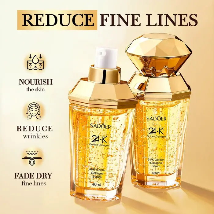 SADOER 24K sérum au collagène doré pour le visage hydratant Anti-rides