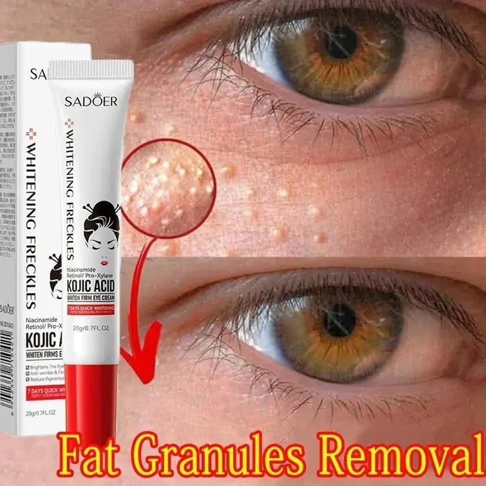 Crème pour les yeux dissolvant de granulés de graisse