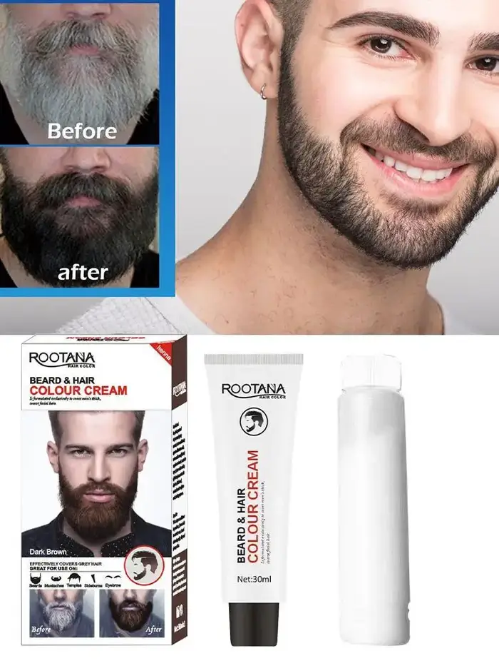 Crème de teinture pour barbe noire et brune