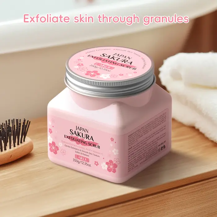 LAIKOU Gommage exfoliant pour le visage à la fleur de cerisier Nettoyage en douceur des peaux mortes