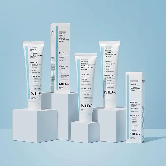 Crème pour le visage à l'extrait de plantes NIDA + Essence pour les yeux