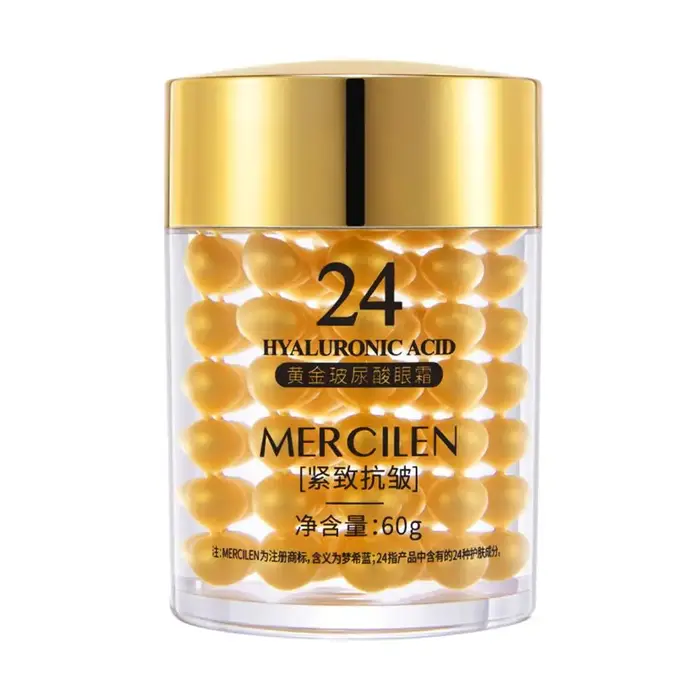 1/2PCS Mercilen Crème pour les yeux à l'acide hyaluronique 24K Or, Sérum hydratant pour les yeux, Cr