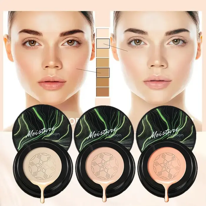Coussin d'air tête de champignon CC crème fond de teint hydratant correcteur blanchissant contrôle du sébum Base pour le visage maquillage cosmétiques