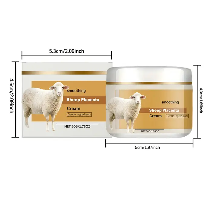 Crème placenta de mouton hydrolysée, raffermissante, Lifting, Anti-âge, estompe les ridules, nourris