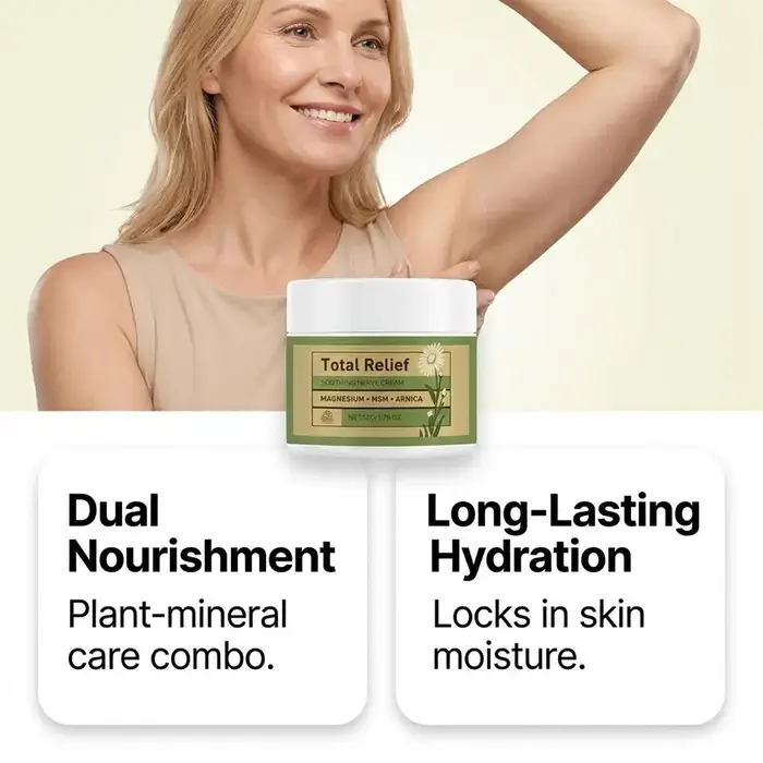 Crème Apaisante Total Relief pour les Nerfs - 50g Beurre Corporel au Magnésium