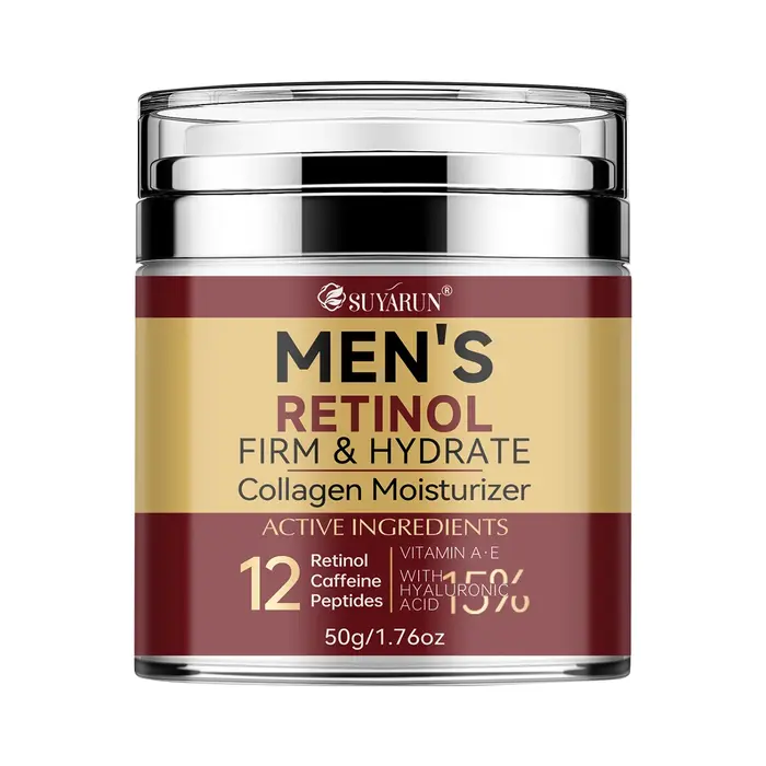 Crème pour le visage pour hommes au collagène et au rétinol – Anti-âge, réduction des rides et raffe