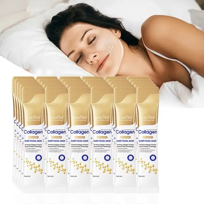 30 pièces SADOER collagène dormir masques faciaux visage soins de la peau hydratant éclaircissant ra