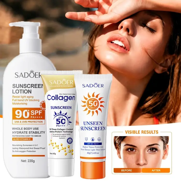 Crème solaire visage et corps SADOER SPF 90+ 50+