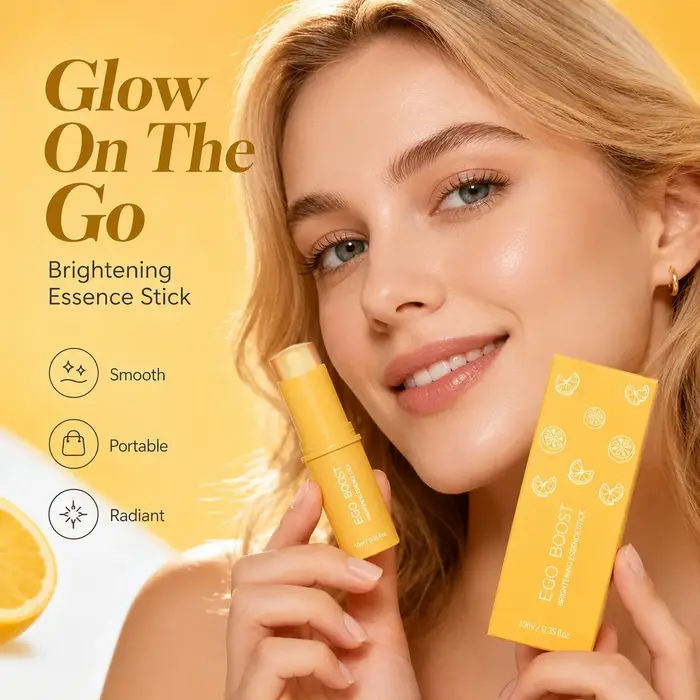 Sérum Éclaircissant Solide en Stick Hydratation Intense Antioxydant Améliore l'Éclat de la Peau Resserre les Pores Cosmétique Portable pour le Visage