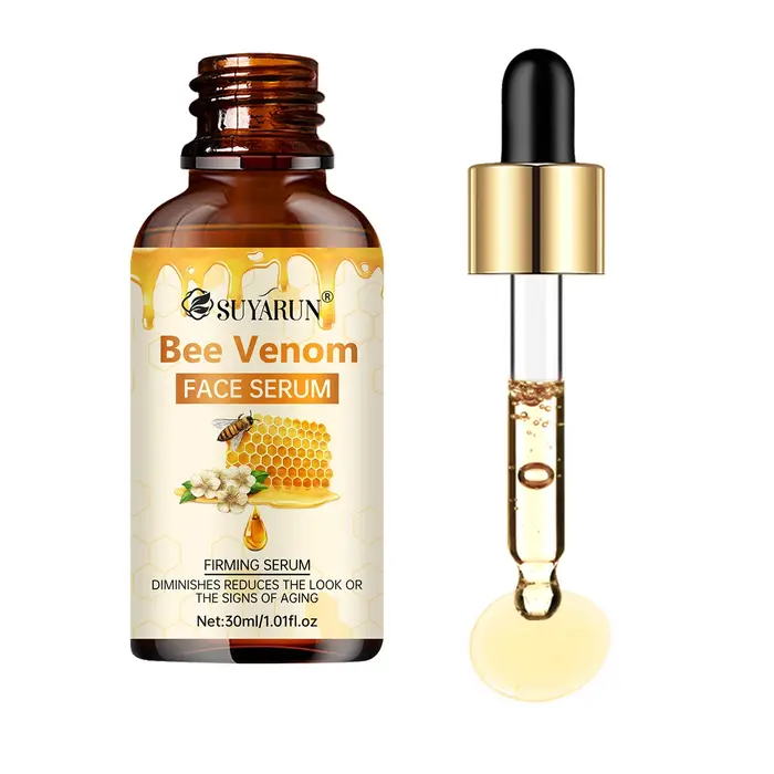 SUYARUN Sérum visage au venin d'abeille – Essence raffermissante anti-âge pour la réduction des rides et lueur jeune.