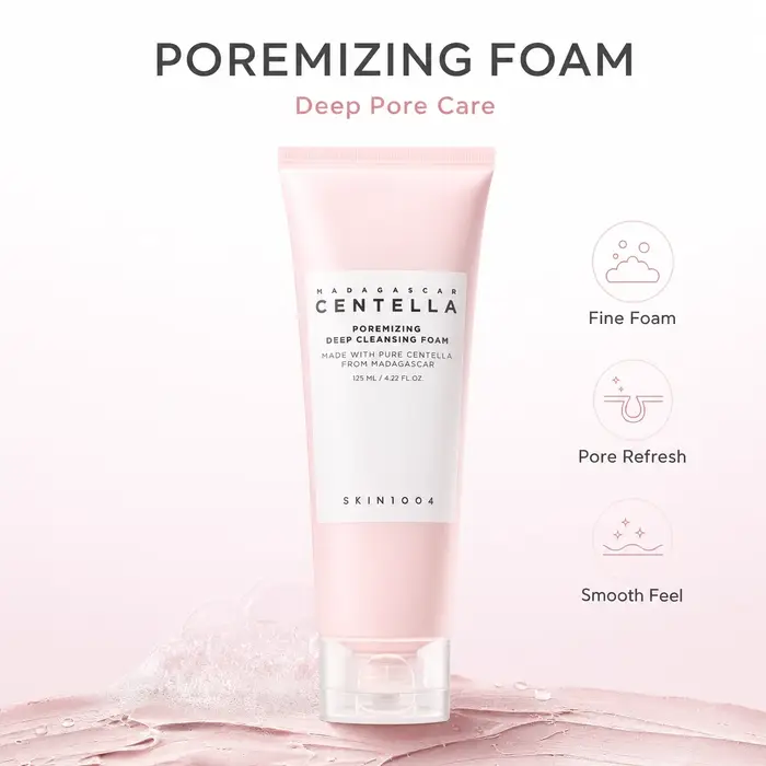 Mousse nettoyante profonde coréenne à la Centella pour minimiser les pores
