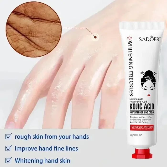 Crème pour les mains Anti-rides à l'acide kojique