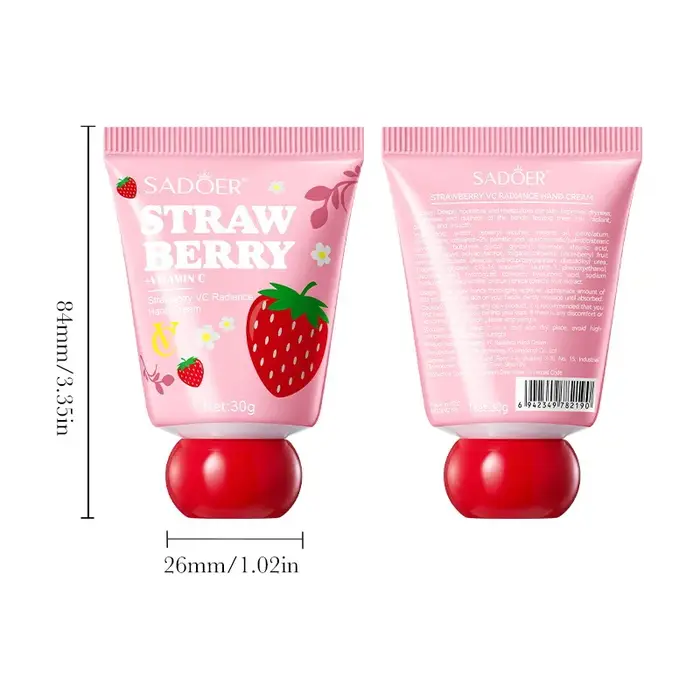 Crème éclaircissante pour les mains SADOER fraise VC (version langue étrangère) 30g