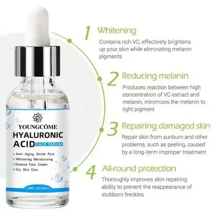 L'acide hyaluronique illumine le teint rétrécit le visage hydratant la peau sèche rendant votre