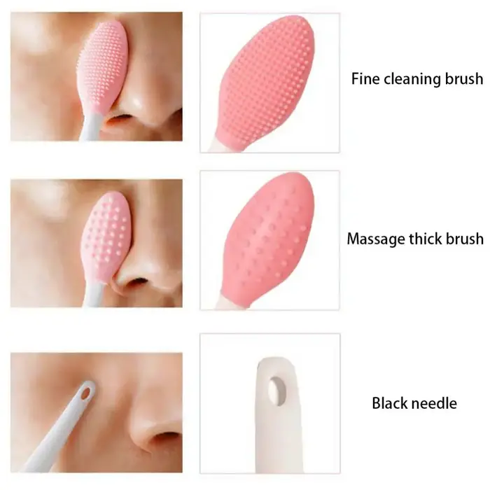 Brosse de lavage du visage en Silicone, soins de beauté pour la peau, exfoliante du nez, nettoyage d