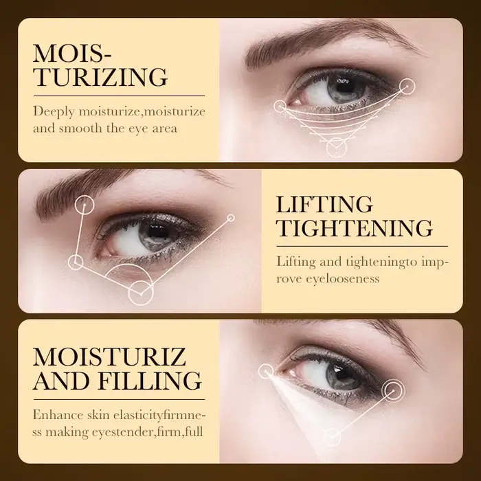 Crème pour les yeux à l'acide hyaluronique et à l'or 24 carats
