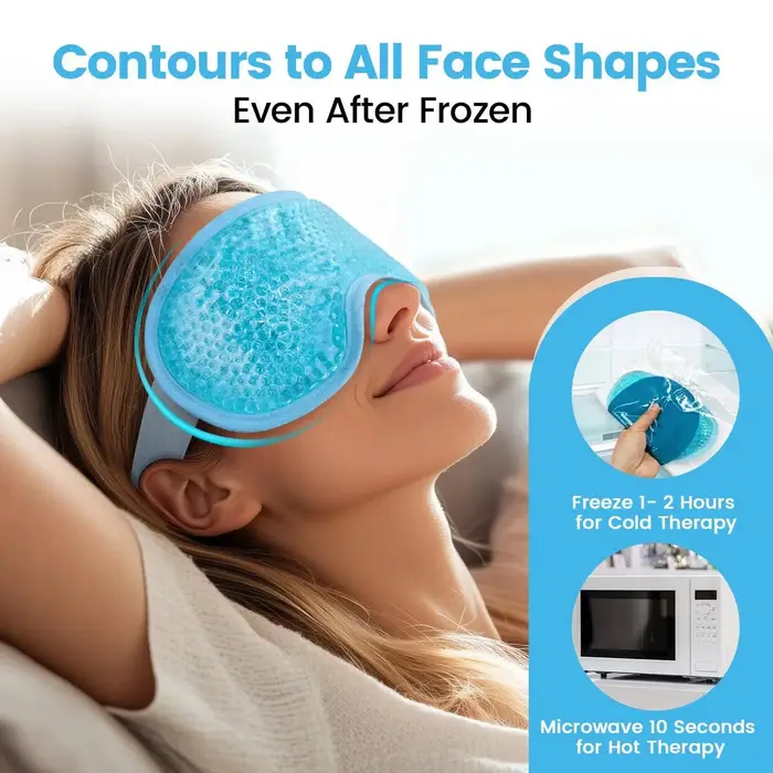 Masque pour les yeux rafraîchissant avec perle de gel