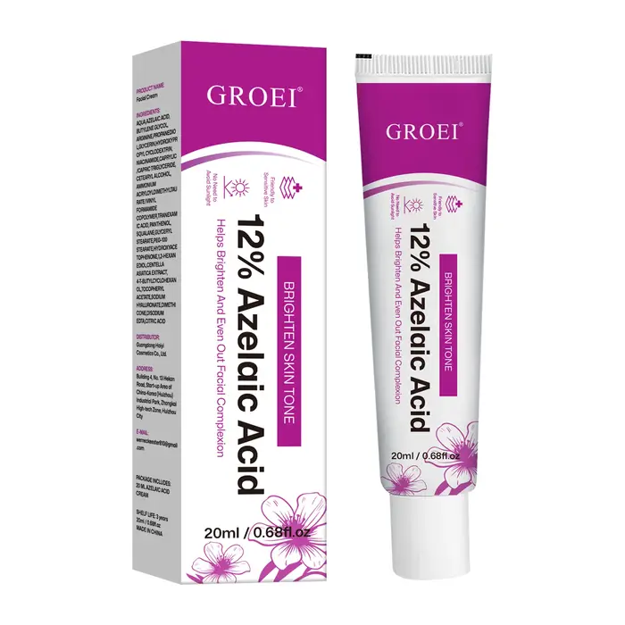 Crème Sérum à 12% d'Acide Azélaïque pour le Soin de la Peau du Visage, Éclaircissante, Hydratante, C